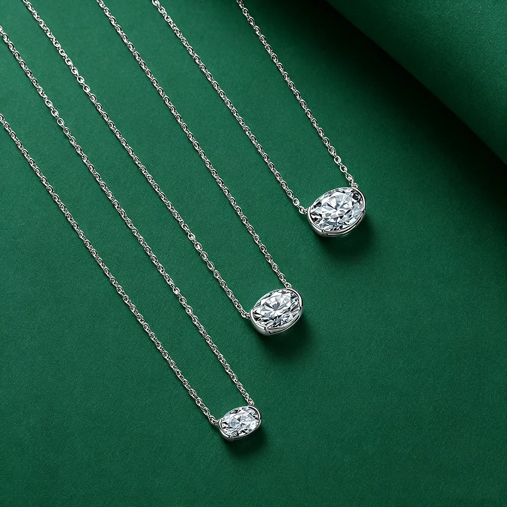 Ожерелье FCGJHW с овальным муа – обзор и цена Bezels Set Pendant